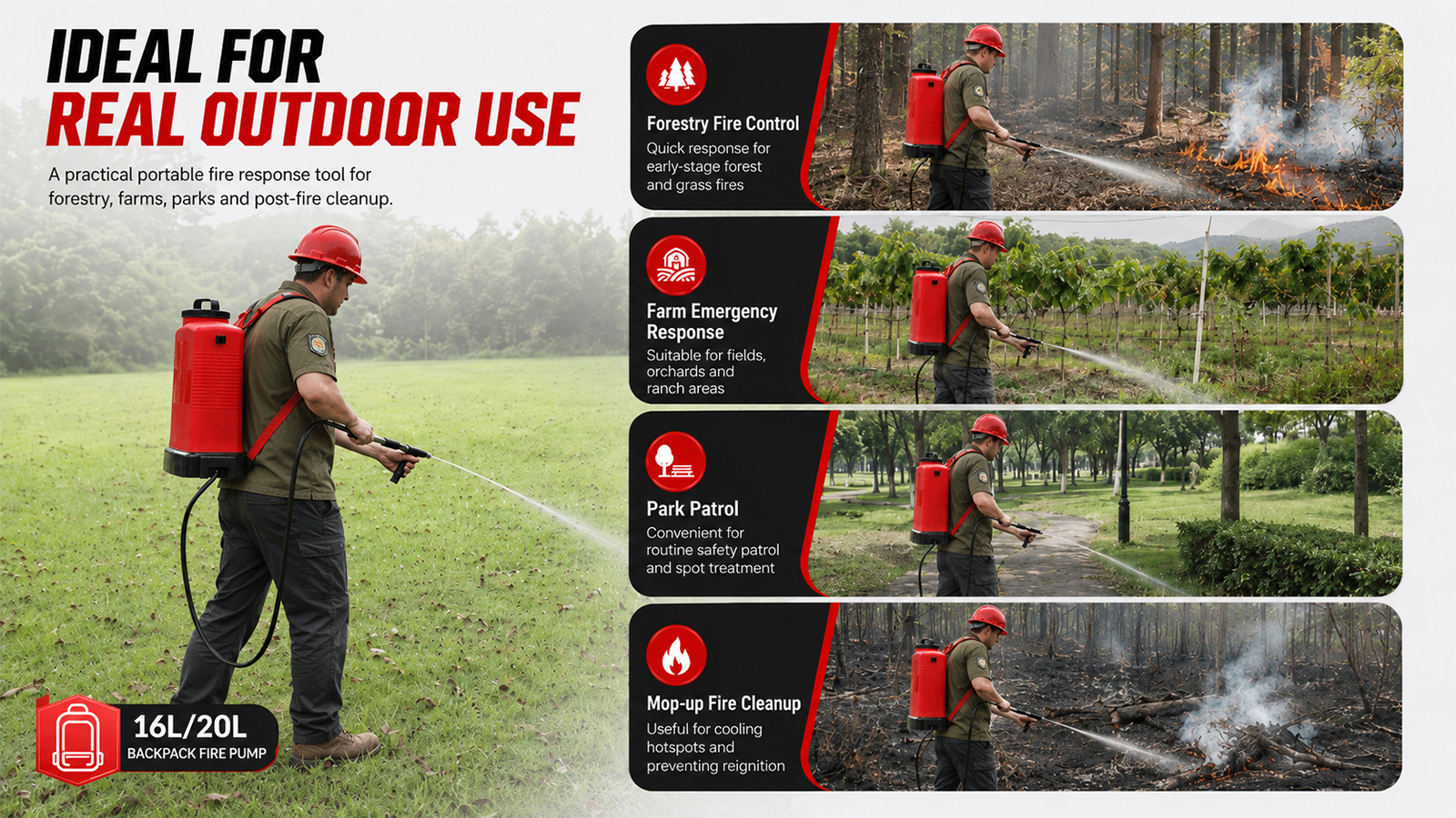 16-литровый противопожарный опрыскиватель Wildland Fire Pump - оборудование для пожаротушения при аварийно-спасательных работах и спасении при лесных пожарах
